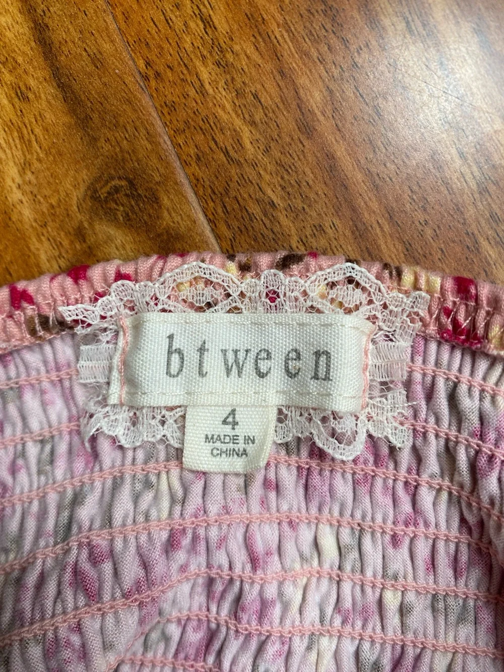 Btween Girls Pink Smock Floral Tiered Long Sleeve Mini Dress Size 4 Cottagecore